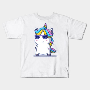 Cute Cool Unicorn Wearing Glasses Kids T-Shirt